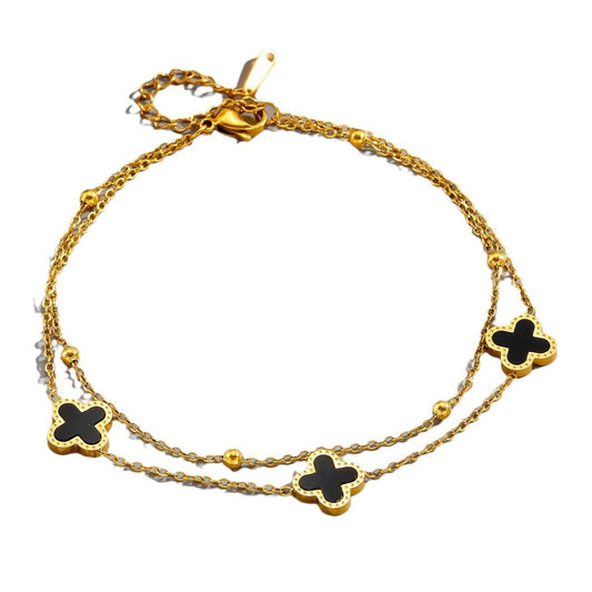 18K Gold Light Luxury Exquisite Four-leaf Clover Bracelet