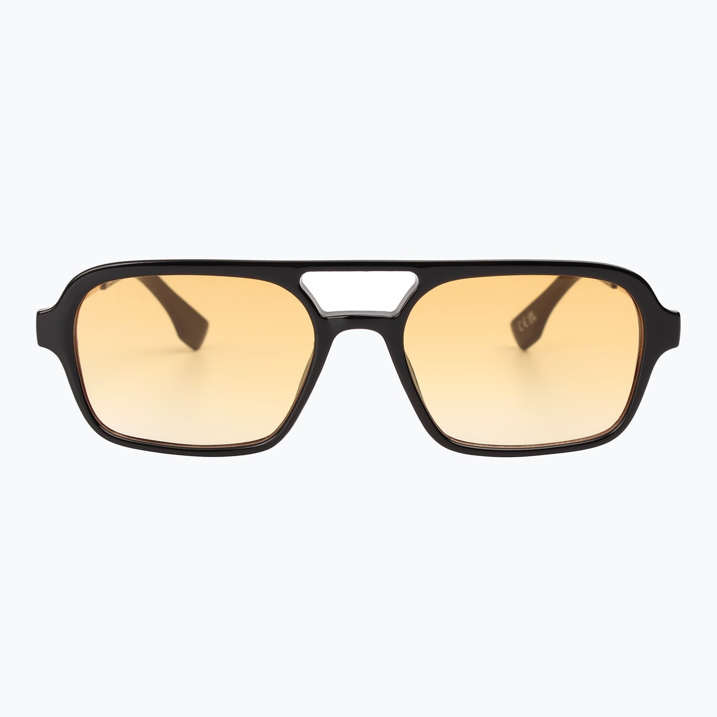 Groove Theory Slim Retro Aviator Sunglasses Gradient Amber Lenses Vintage Jaxy Eyewear