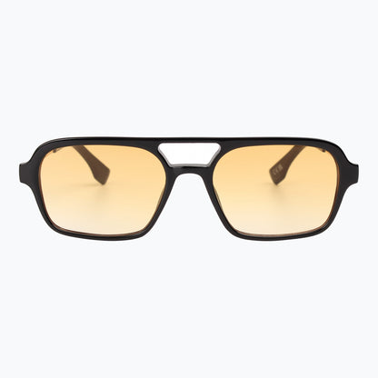 Groove Theory Slim Retro Aviator Sunglasses Gradient Amber Lenses Vintage Jaxy Eyewear