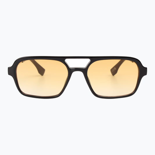 Groove Theory Slim Retro Aviator Sunglasses Gradient Amber Lenses Vintage Jaxy Eyewear