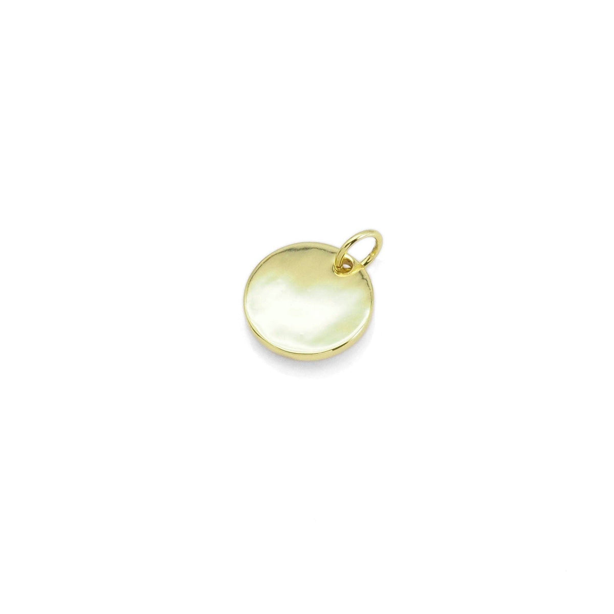 Pink Enamel CZ Cresent Moon Coin Charm, Sku#Y893