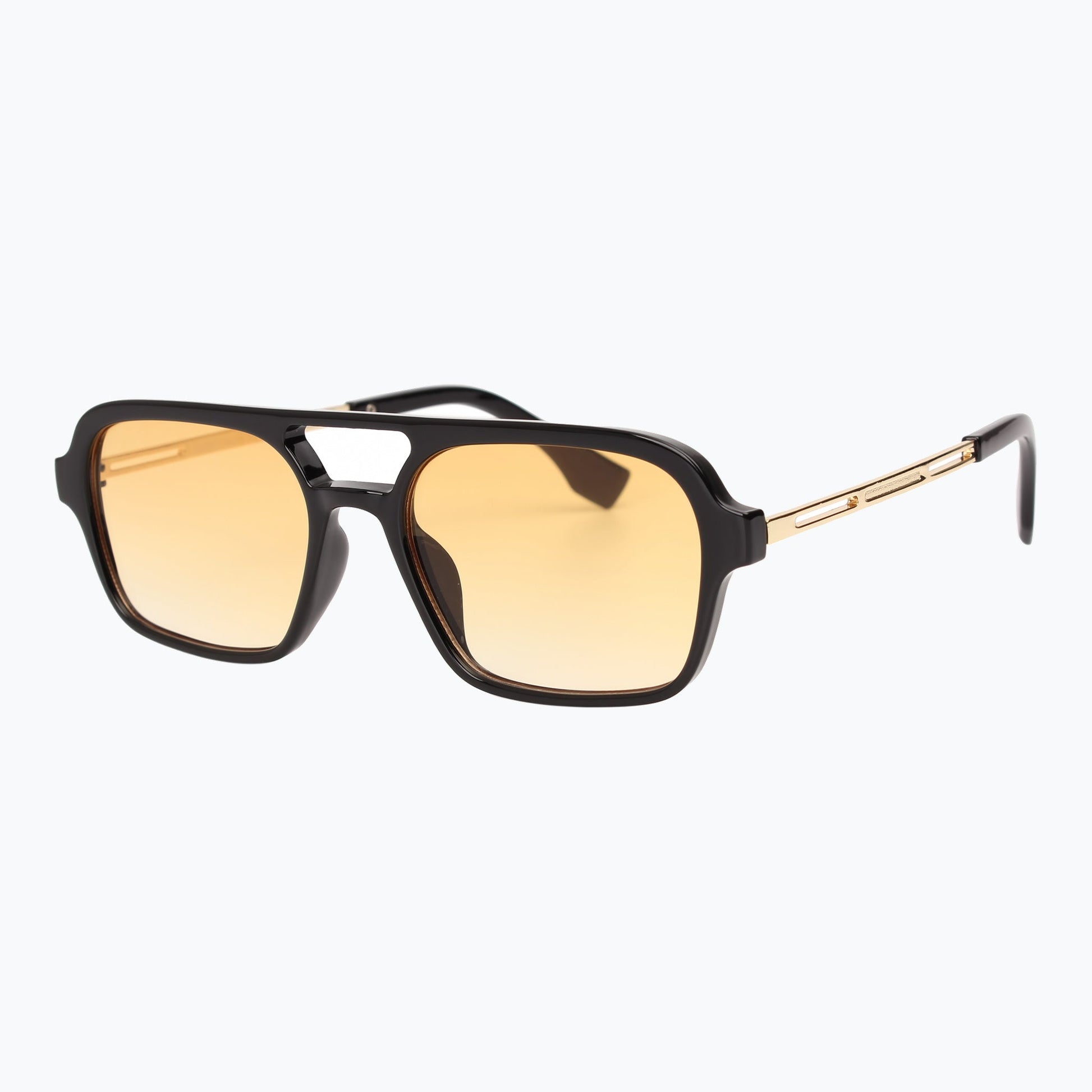 Groove Theory Slim Retro Aviator Sunglasses Gradient Amber Lenses Vintage Jaxy Eyewear
