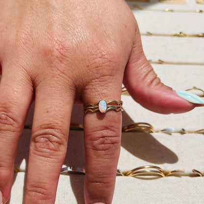 14k gold filled OPAL OVAL RING