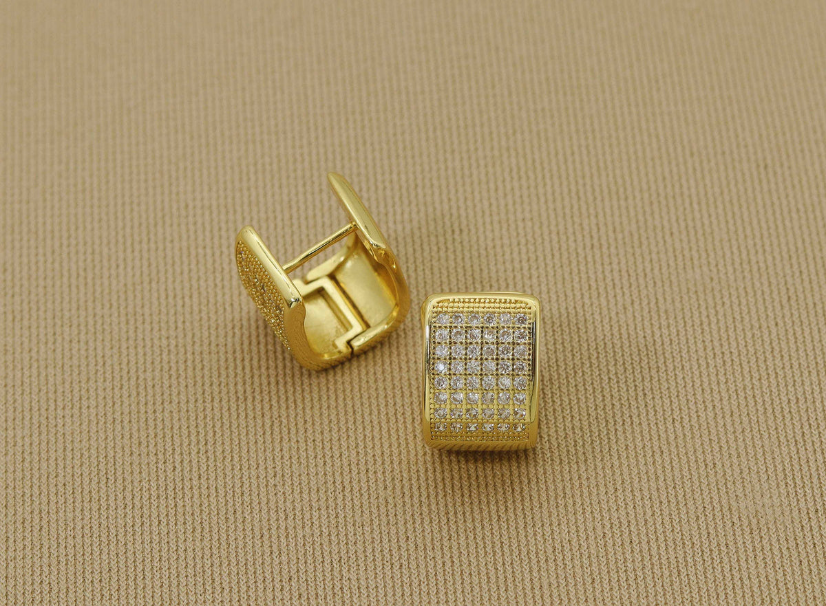 CZ Thick Band Earring, Sku#Y612