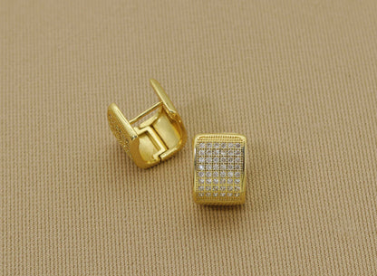 CZ Thick Band Earring, Sku#Y612