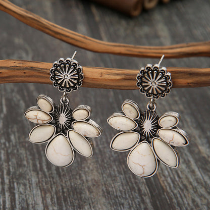 Turquoise Flower Earrings Bumpkin Ranchwear