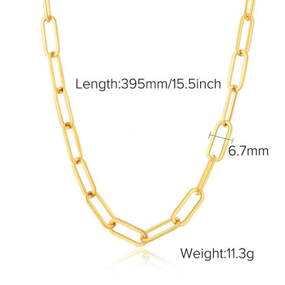 18K gold chain with gold and silver color matching design simple and elegant necklace