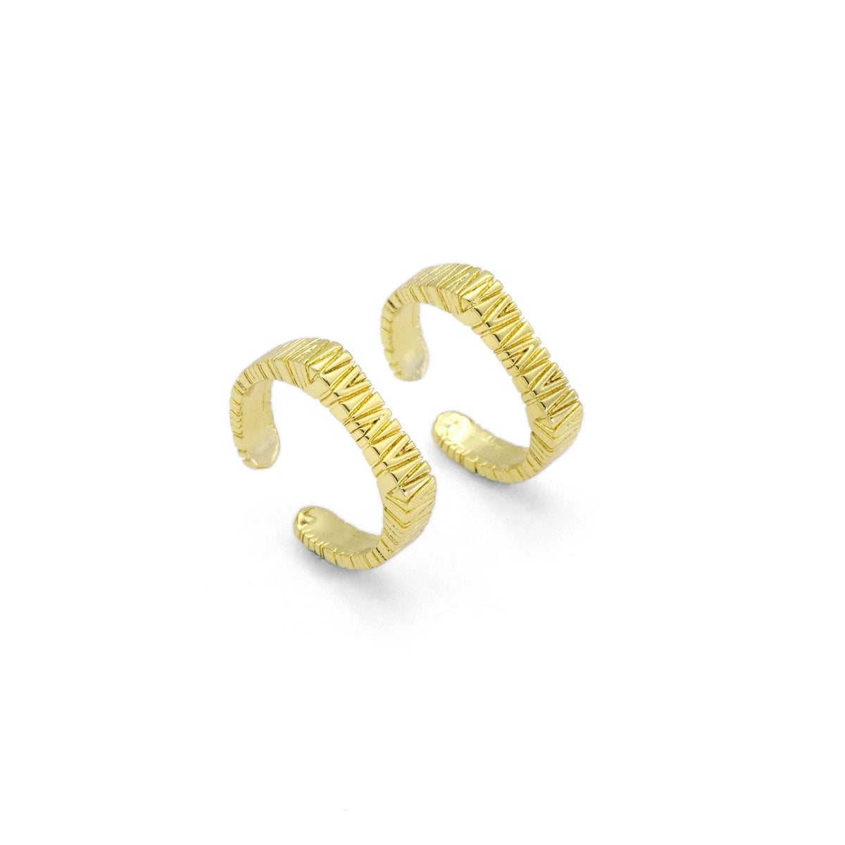 Gold  Textured Bar Adjustable Ring, Sku#Y814