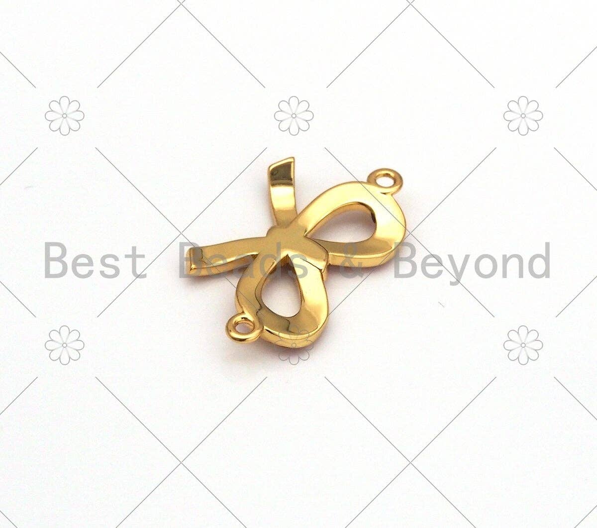 Enamel Red Bowknot Shape Connector, 18K Gold Filled Enamel Connector,Necklace Bracelet Connector, 21x12mm,Sku#Y511