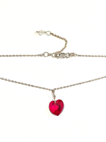 Red Heart Swarovski Drop Necklace