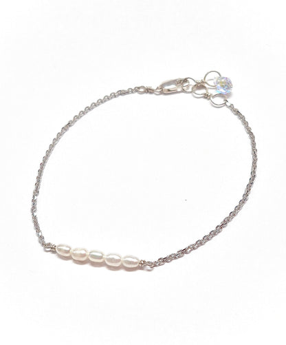 5 Rice Pearls Bracelet with Swarovski Clasp
