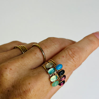 OVAL GEMSTONE RING
