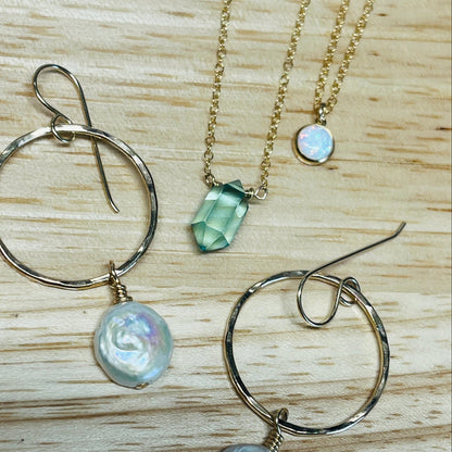 LEEWARD COIN PEARL HOOP EARRINGS