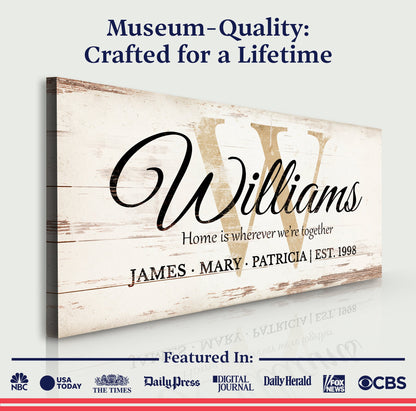Personalized Family Sign XI Tailored Canvases