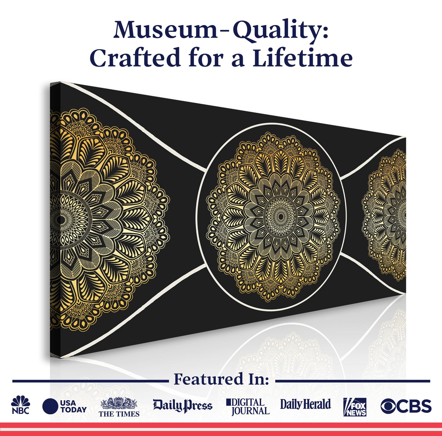 Gold Sacred Geometry Wall Art Tailored Canvases