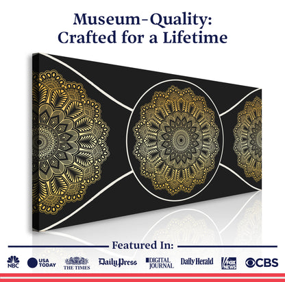 Gold Sacred Geometry Wall Art Tailored Canvases