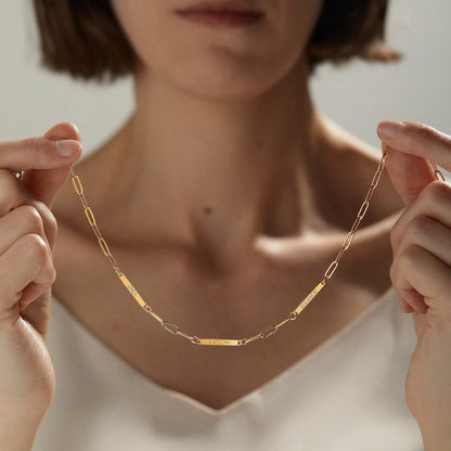 Personalized Paper Clip Chain Name Necklace