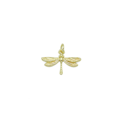 Gold Dragonfly Charm Pendant, Sku#Y985