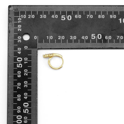 Gold Three Dots CZ Drop Line Huggie Earrings, Sku#Y849