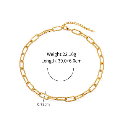 18K gold chain with gold and silver color matching design simple and elegant necklace