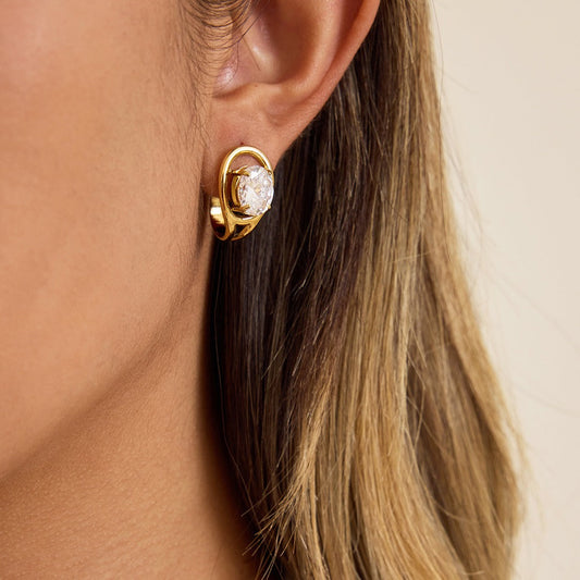 Light Luxury, High-end Zircon Stud Earrings For Autumn And Winter