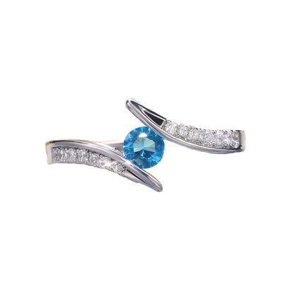 Fashionable Round Zircon Ring For Women