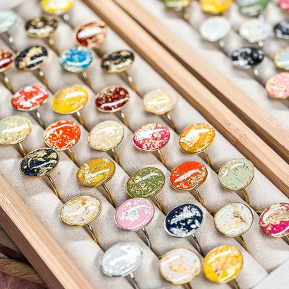 Gemma - Antiqued Faux Stone Rings