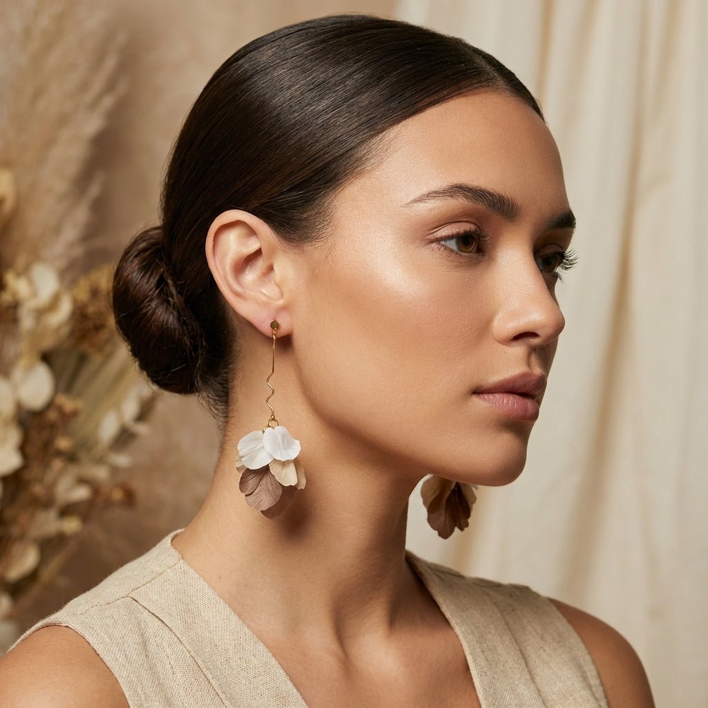 Delilah - Multi-Color Long Petal Drop Earrings