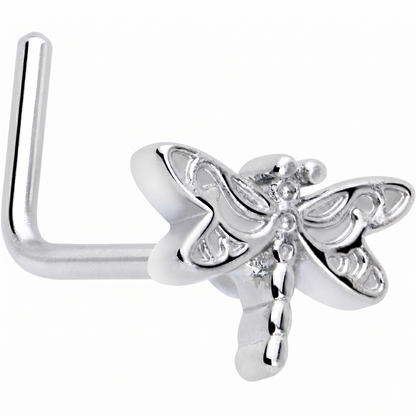 20G 7mm Dragonfly Colors L Shape Nose Ring