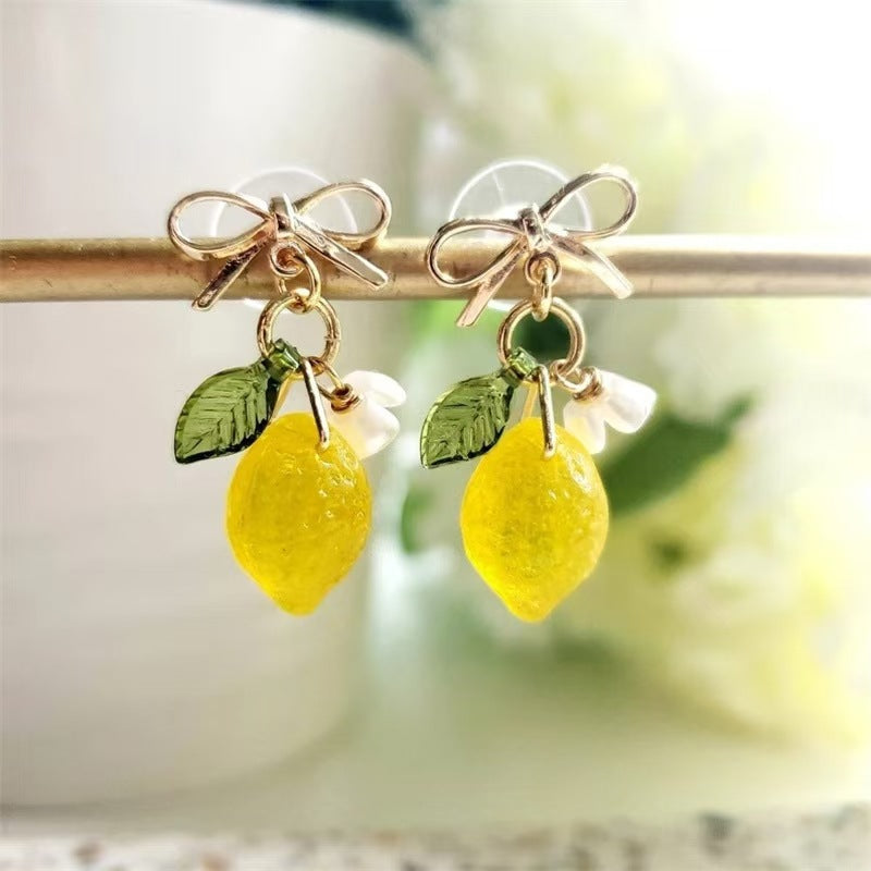 Chinese Advanced Color Creative Plant Pendant Earrings