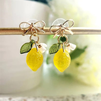 Chinese Advanced Color Creative Plant Pendant Earrings