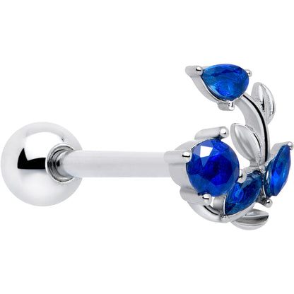 Blue Gem Twining Vine Barbell Tongue Ring BodyCandy