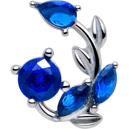 Blue Gem Twining Vine Barbell Tongue Ring BodyCandy