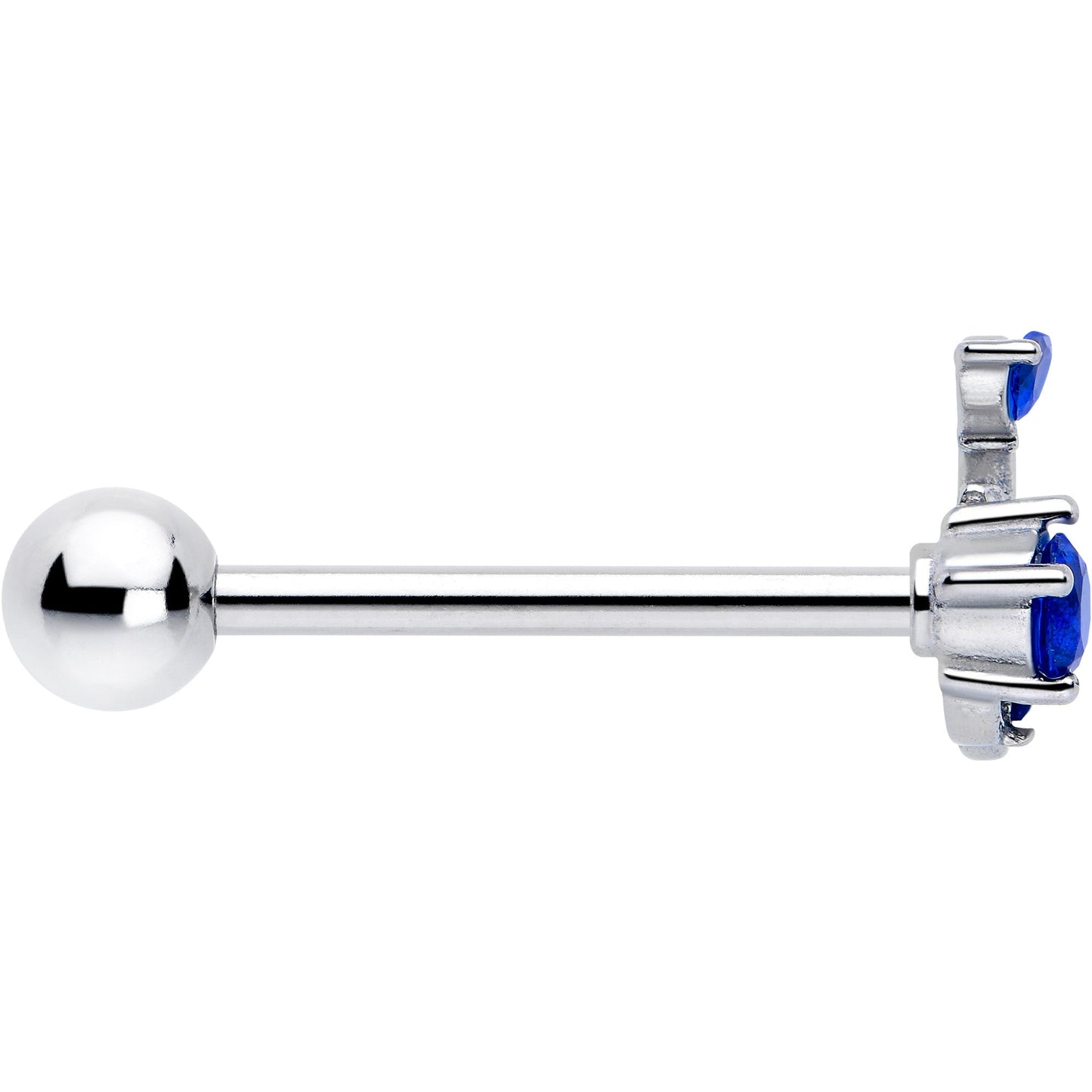 Blue Gem Twining Vine Barbell Tongue Ring BodyCandy