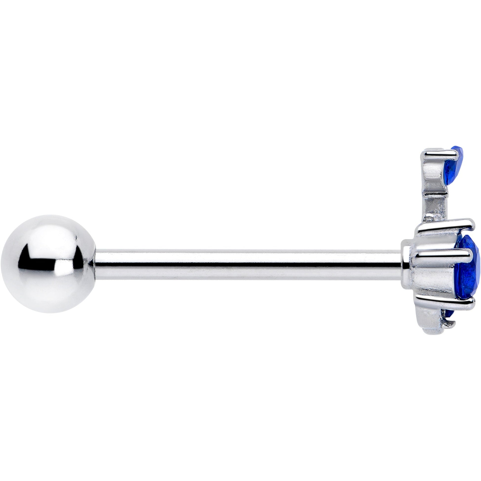 Blue Gem Twining Vine Barbell Tongue Ring BodyCandy