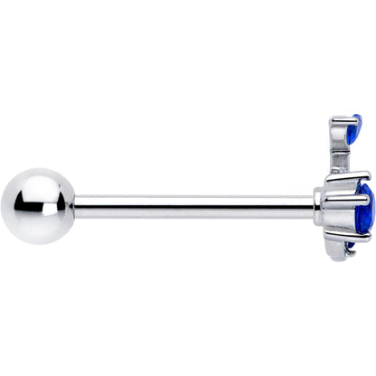 Blue Gem Twining Vine Barbell Tongue Ring BodyCandy