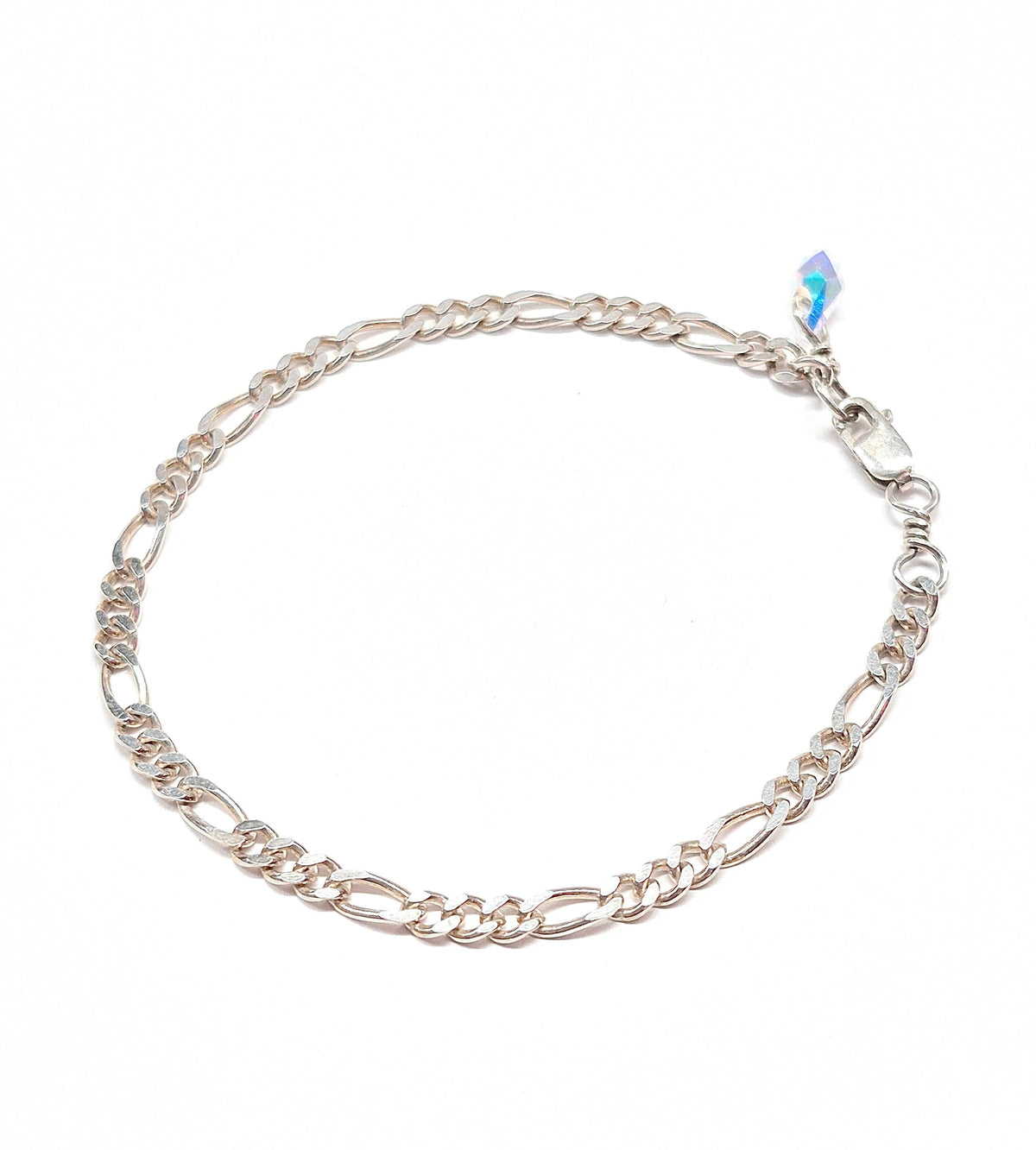 Figaro Chain Bracelet / Anklet with Swarovski Clasp