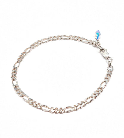 Figaro Chain Bracelet / Anklet with Swarovski Clasp