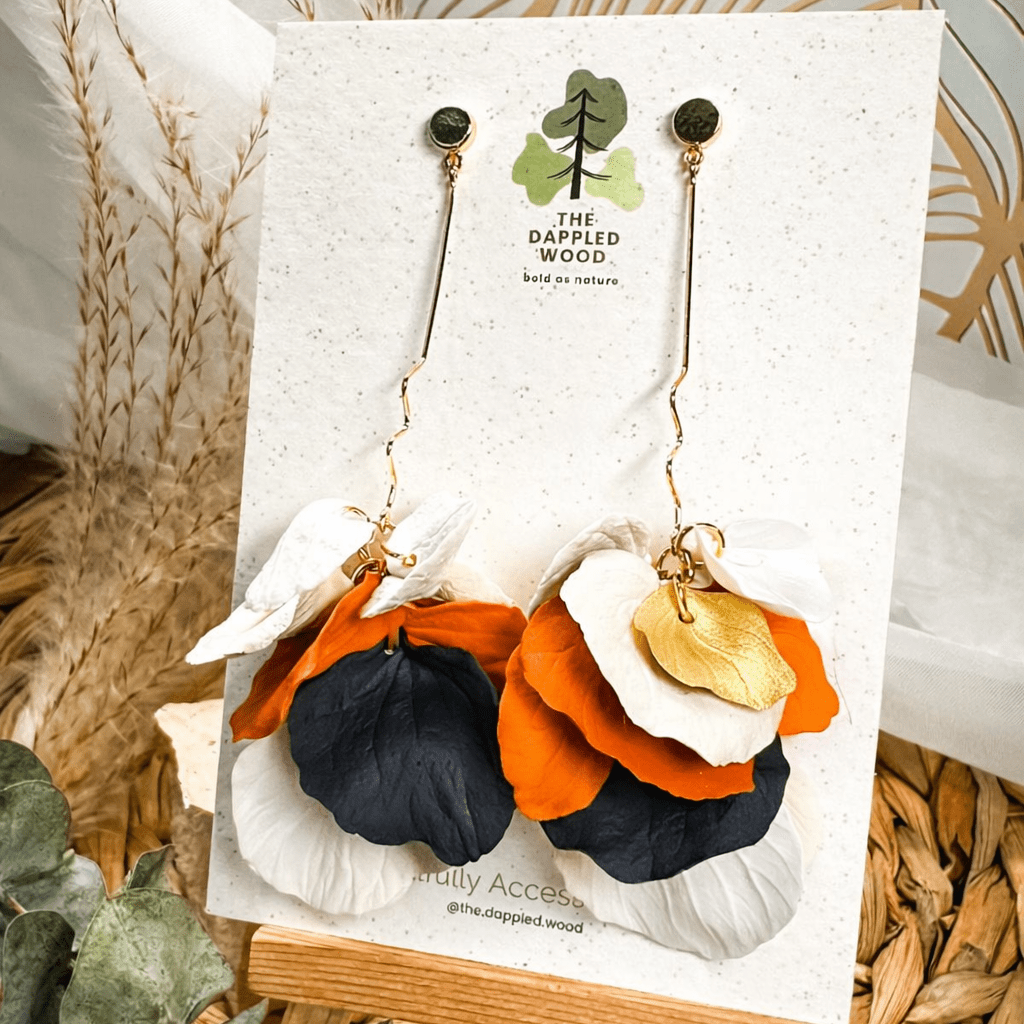 Delilah - Multi-Color Long Petal Drop Earrings