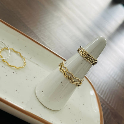 14k gold filled or sterling silver WAVE STACKING RING