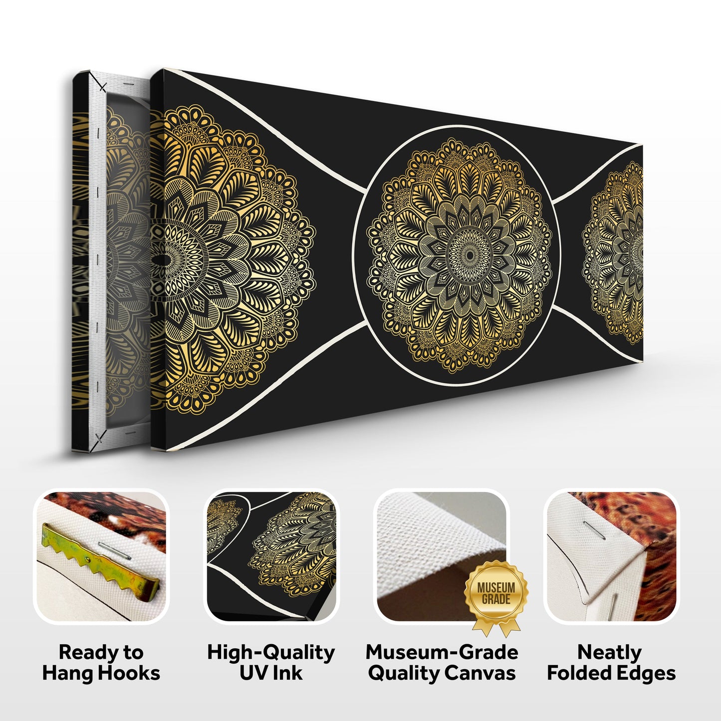 Gold Sacred Geometry Wall Art Tailored Canvases