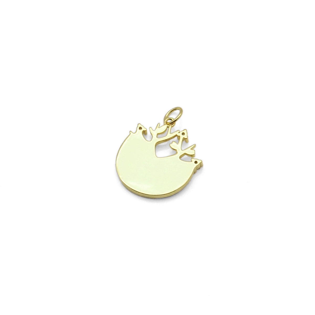 Gold Pink Enamel Tree Shape Charm, Sku#Y805