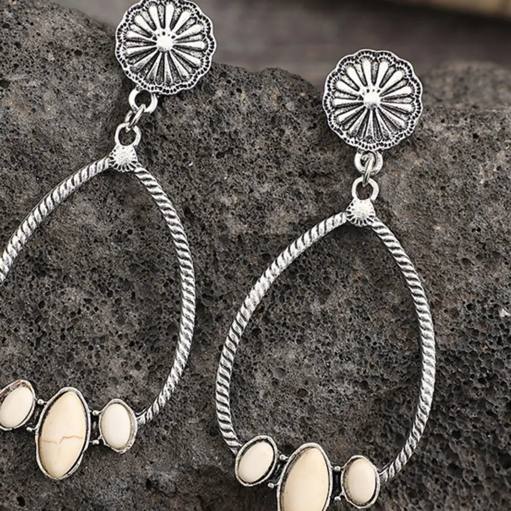 Turquoise Teardrop Earrings Bumpkin Ranchwear