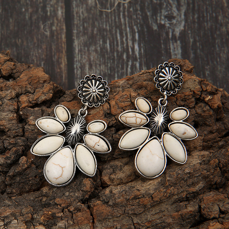 Turquoise Flower Earrings Bumpkin Ranchwear
