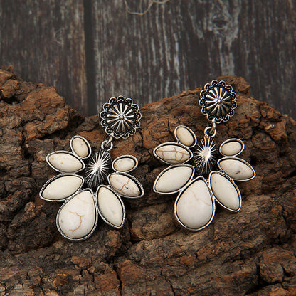 Turquoise Flower Earrings Bumpkin Ranchwear