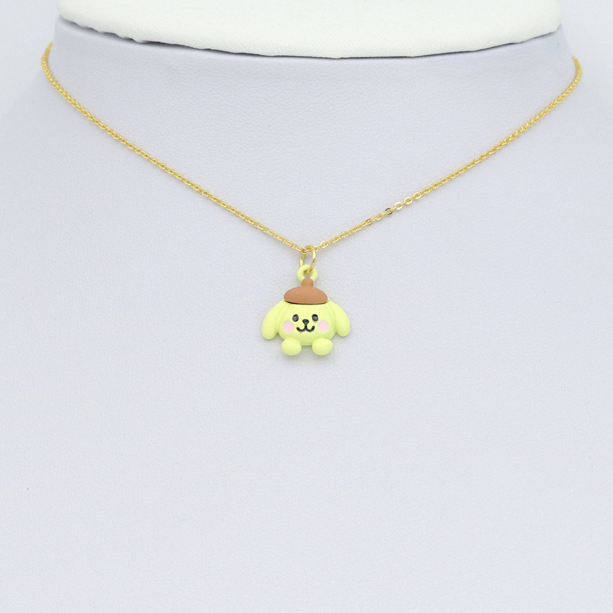 Gold Yellow Enamel 3D Puppy Dog Charm Pendant, Sku#Y1018