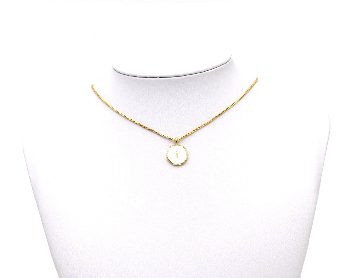Enamel Cross Charm, Sku#Y608