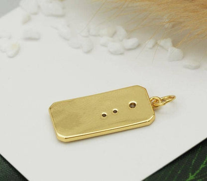CZ Star Hand On Rectangle Charm, Sku#Y663