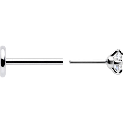 2.5mm Gem Flat Back Earring Threadless Push In Stud 20G
