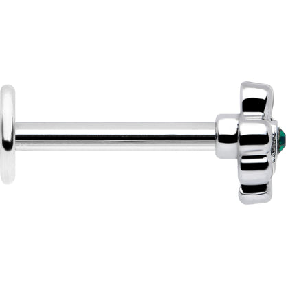 16G 5/16 Green Gem Heart Shamrock St Patricks Labret Monroe Tragus